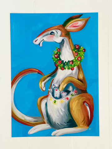 Christmas kangaroo poster